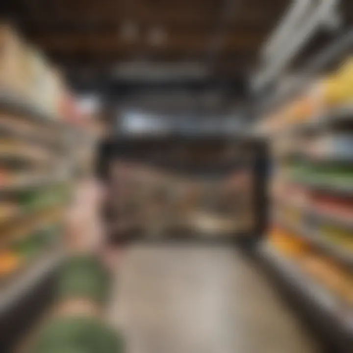 Browsing grocery store selections on a tablet