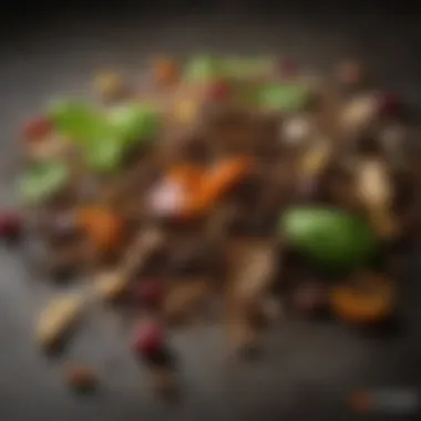 Variety in Compostable Materials Diverse compostable materials such as vegetable scraps and leaves