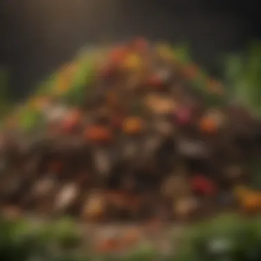 A Lively Compost Heap A vibrant compost heap brimming with organic materials