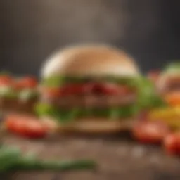 A vibrant array of fresh vegetables ready for burger creation.
