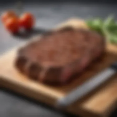 Resting Steak for Optimal Juiciness Juicy steak resting on a cutting board, ready to be served