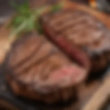 Seared to Perfection Grill with perfectly seared steaks showcasing grill marks
