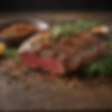 Flavorful Seasoning Choices A variety of spices and herbs arranged for steak seasoning