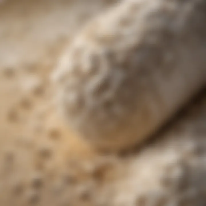 Close-up of finely sifted flour showcasing its texture and consistency