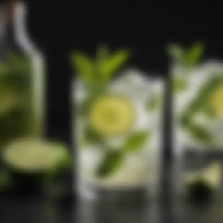 A selection of mojito variations with different fruits