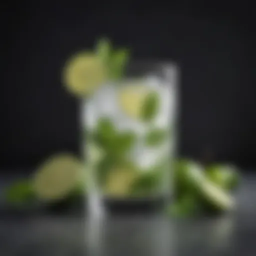 A vibrant mojito garnished with mint and lime