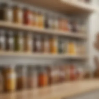 An organized pantry filled with labeled jars