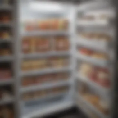 Organized freezer showcasing labeled containers