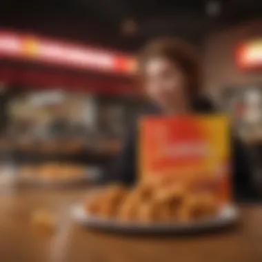 Customer Experience with Spicy Nuggets A McDonald's restaurant scene with customers enjoying Spicy Nuggets, reflecting dining experience.