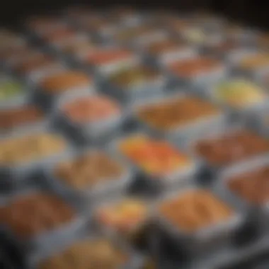 Portion-Controlled Meal Containers Containers filled with portion-controlled meals ready to store
