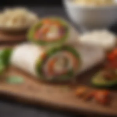 Satisfying Wraps for On-the-Go Meals Hearty wrap filled with protein and crunchy vegetables