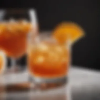 Refreshing Soda Cocktail Refreshing cocktail glass filled with Captain Morgan Orange Vanilla and soda