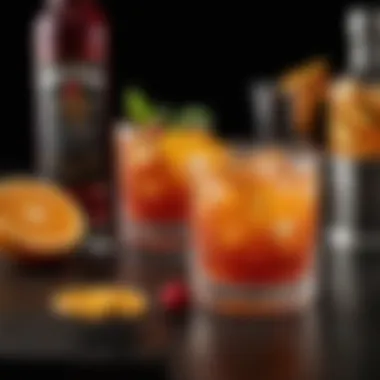 Vibrant Cocktail with Fresh Garnish Vibrant cocktail featuring Captain Morgan Orange Vanilla with fresh fruit garnish