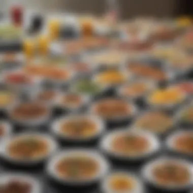 An array of delicious food options displayed at a work luncheon, catering to diverse tastes.