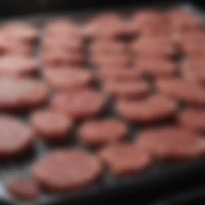 Variety of defrosted meats ready for culinary use