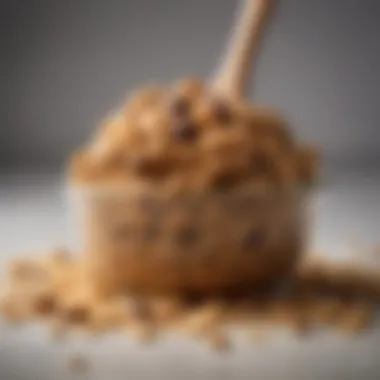 A bowl of hearty oatmeal cookie dough with a wooden spoon