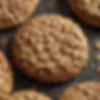 A close-up of the perfect texture of an oatmeal cookie