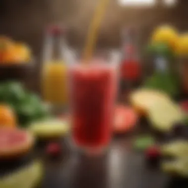 Fresh Ingredients for Beverage Creation A colorful array of fresh ingredients ready to be transformed into drinks.