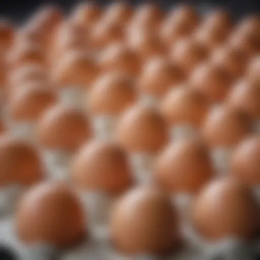 Fresh eggs in a carton ready for boiling