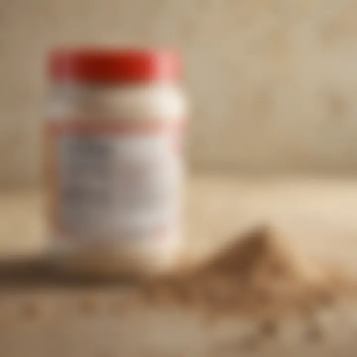 Nutritional label of protein powder showcasing key benefits