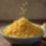 Nutritional yeast flakes in a vibrant bowl