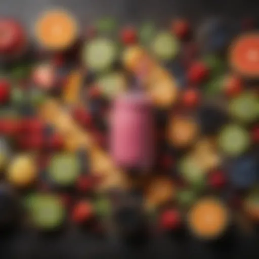 Colorful array of smoothie ingredients showcasing fruits and greens