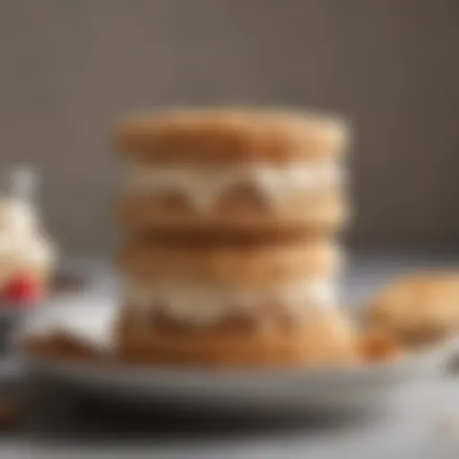 A beautifully arranged plate of oatmeal ice cream sandwiches showcasing their delightful layers.