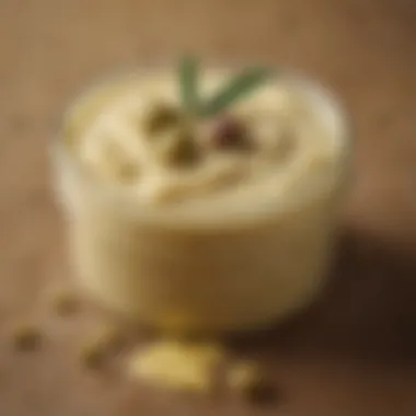 Close-up of a rich and creamy olive butter texture