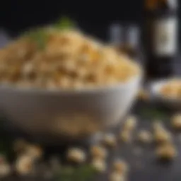 Gourmet olive oil popcorn topped with herbs