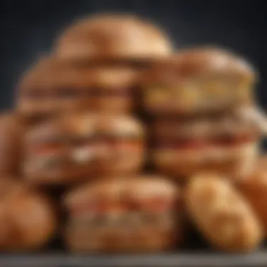 An inviting spread of different types of whole grain and low-carb breads ideal for sandwiches.