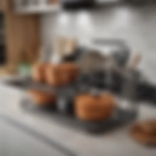Elegant pan organizer rack showcasing multiple cookware layers