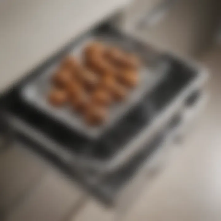 Close-up of a pan organizer highlighting its sturdy material