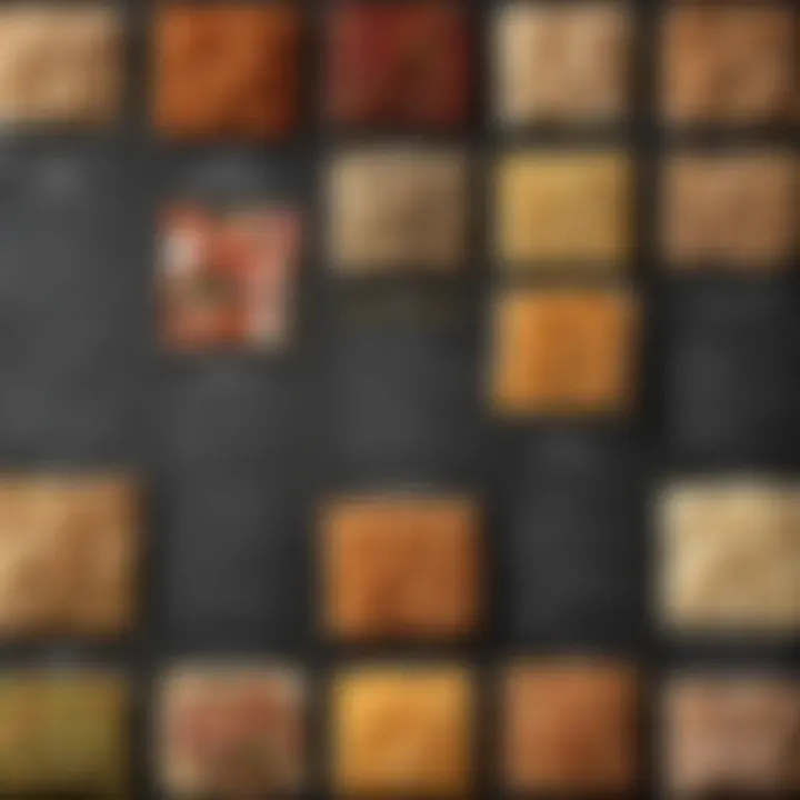 Close-up of categorized recipe sections with labels