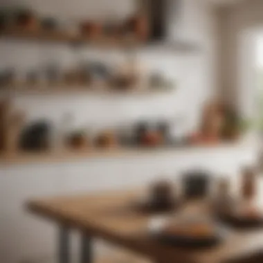 A neatly organized kitchen showcasing ceramic pots