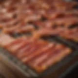 A perfectly crisp tray of oven-cooked bacon on a rack, showcasing the desired texture.