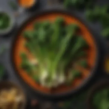 Colorful Dish Featuring Broccolini A colorful plate showcasing broccolini with complementary sides