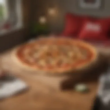 Cozy scene featuring a weighted blanket and a Pizza Hut pizza box