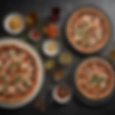 Elevated Dining Experience with Pizza Pasta An overhead view of pizza pasta along with a glass of Italian wine