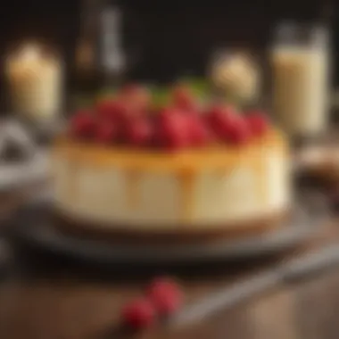 Delivery box showcasing a freshly baked cheesecake