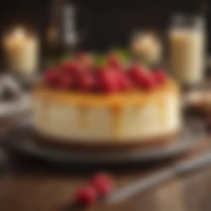Delivery box showcasing a freshly baked cheesecake