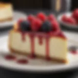 Delicious slice of rich cheesecake with a berry topping