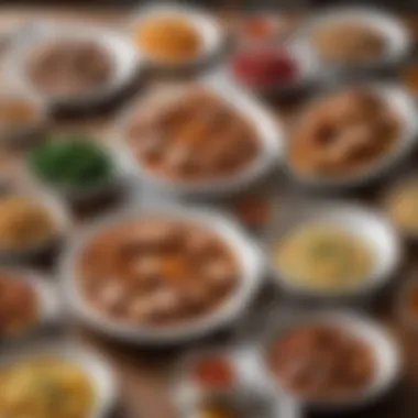 An Array of Complementary Side Dishes A variety of side dishes complementing pork chops
