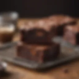 Delicious chocolate brownies cooling on a rack