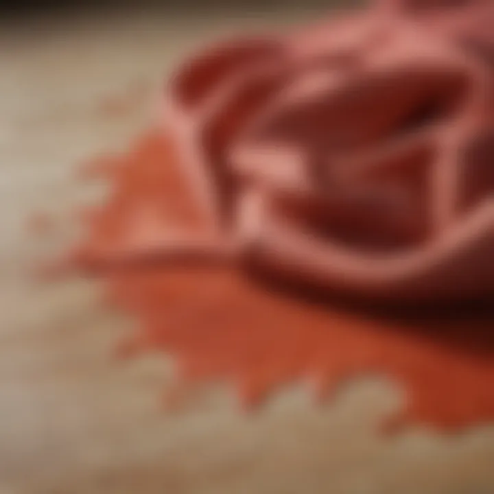 Different fabric types showing varying stain removal techniques