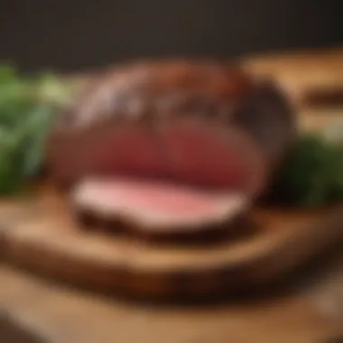 Resting the Bone-In Prime Rib for Maximum Juiciness A succulent bone-in prime rib roast resting on a wooden cutting board.