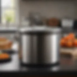 Elegant design of the Revere Ware stock pot showcasing its polished exterior