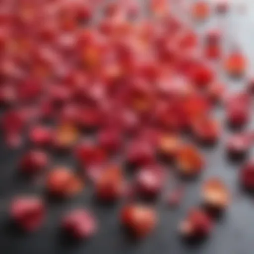 Freshly harvested rose petals showcasing vibrant colors