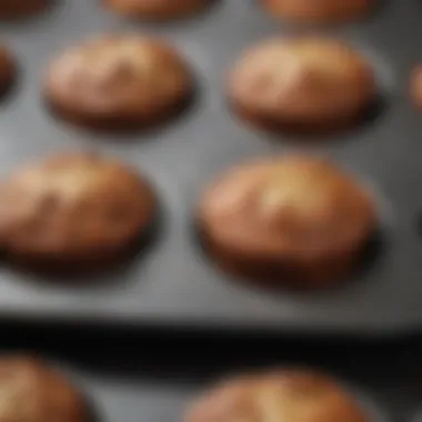 Close-up view of a rust proof muffin pan highlighting its non-stick surface and durability.