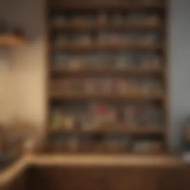 Harmonizing Spice Storage with Kitchen Aesthetics A rustic kitchen with a wooden spice rack blending with the decor