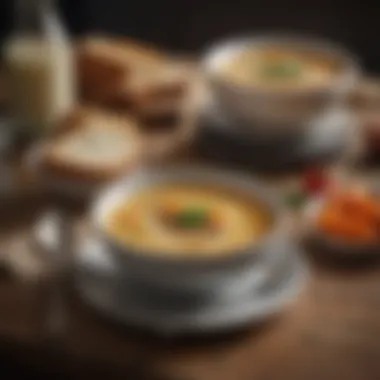 Comforting Soup with Personal Touch A cozy scene of a warm bowl of soup next to a handwritten note